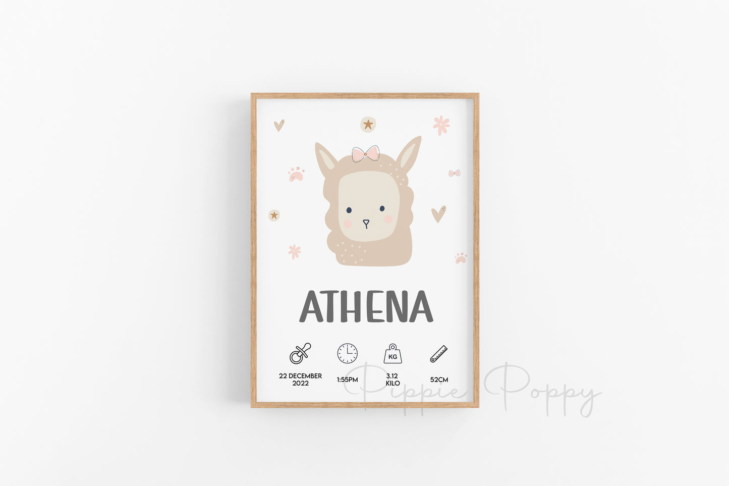 SHEEP HEAD BIRTH ANNOUNCEMENT POSTER