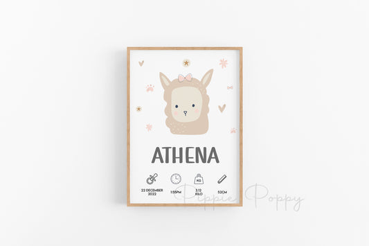 SHEEP HEAD BIRTH ANNOUNCEMENT POSTER