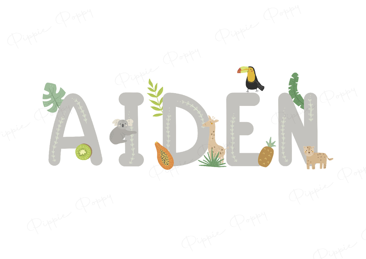 PERSONALISED NAME POSTER (TROPICAL)