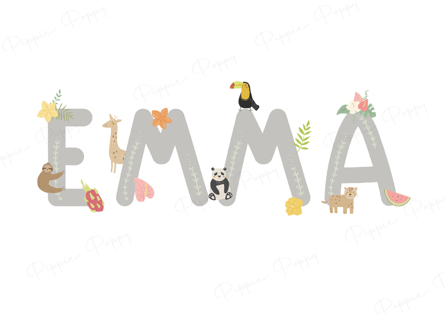 PERSONALISED NAME POSTER (TROPICAL)