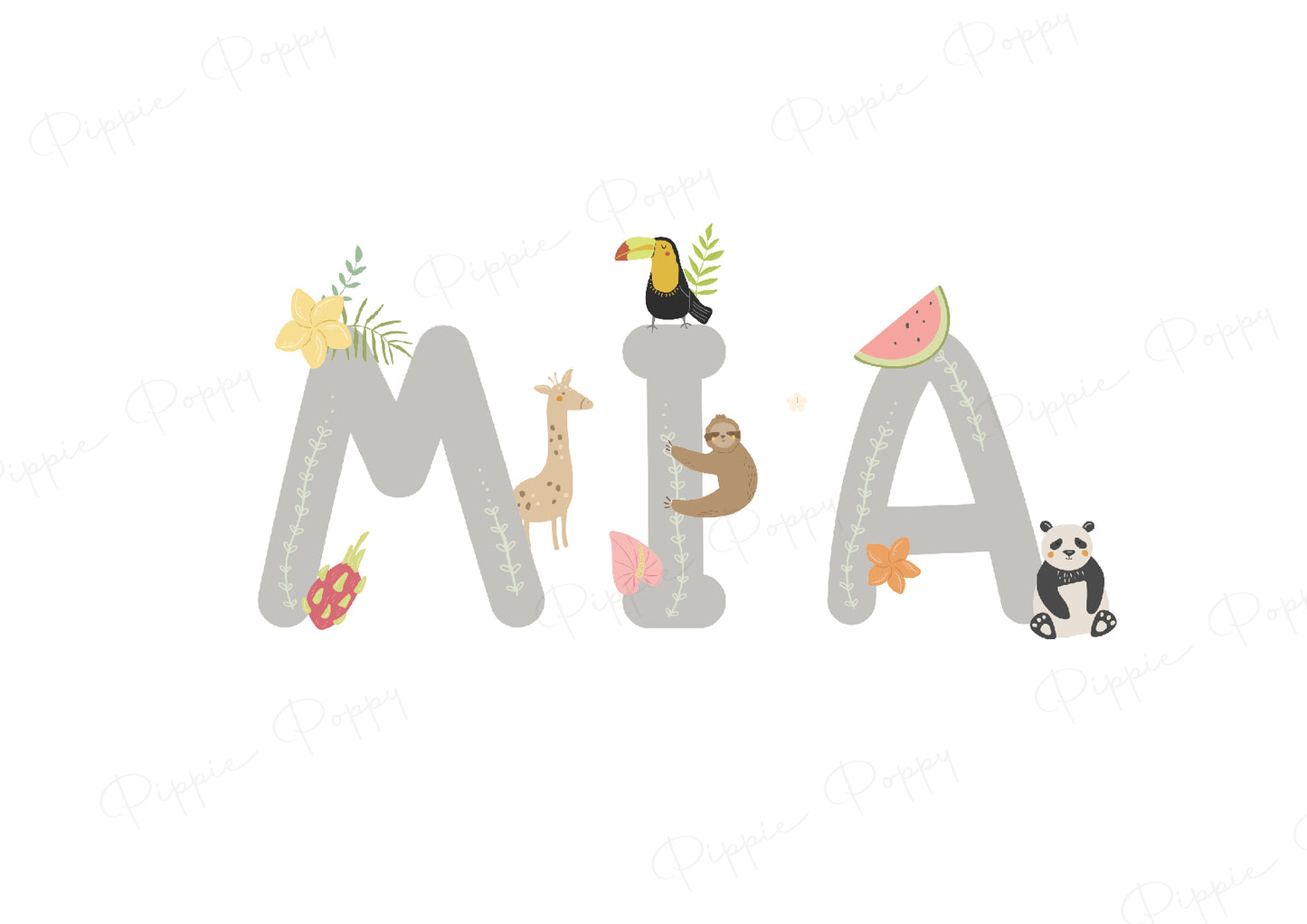 PERSONALISED NAME POSTER (TROPICAL)