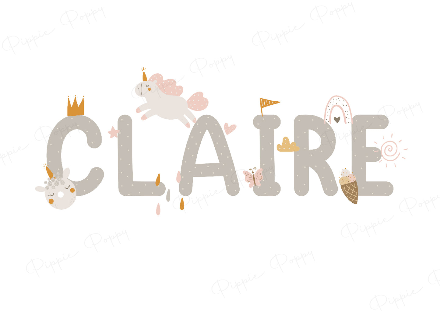 PERSONALISED NAME POSTER (UNICORN)