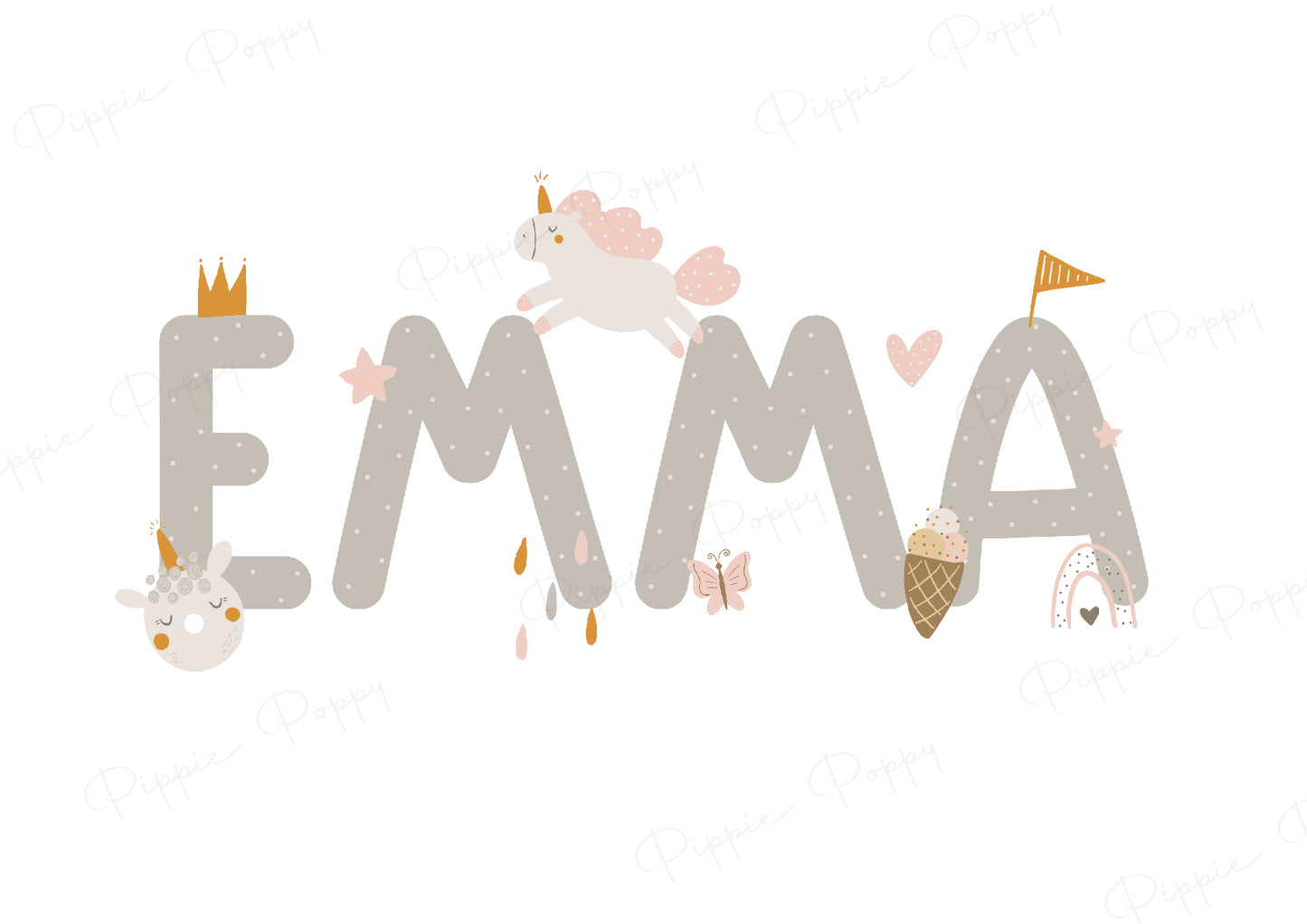 PERSONALISED NAME POSTER (UNICORN)