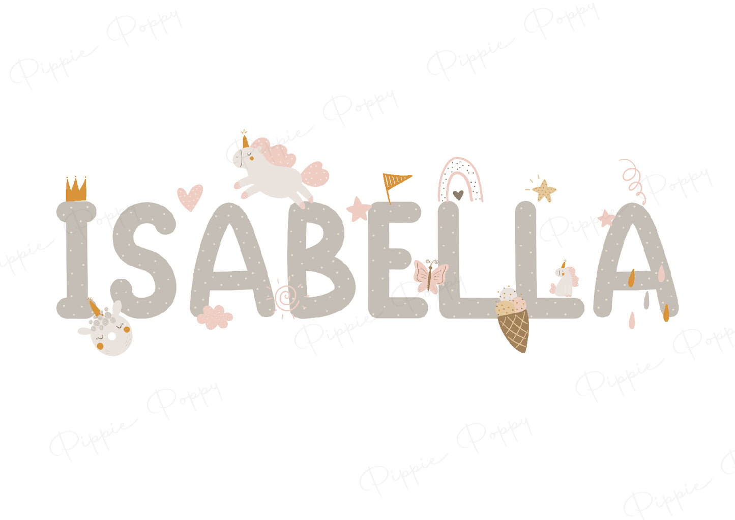 PERSONALISED NAME POSTER (UNICORN)